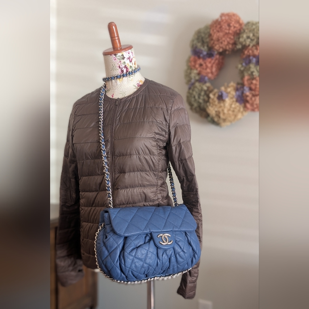 Chanel Blue Quilted Leather Chain Bag - Picture 11 of 16